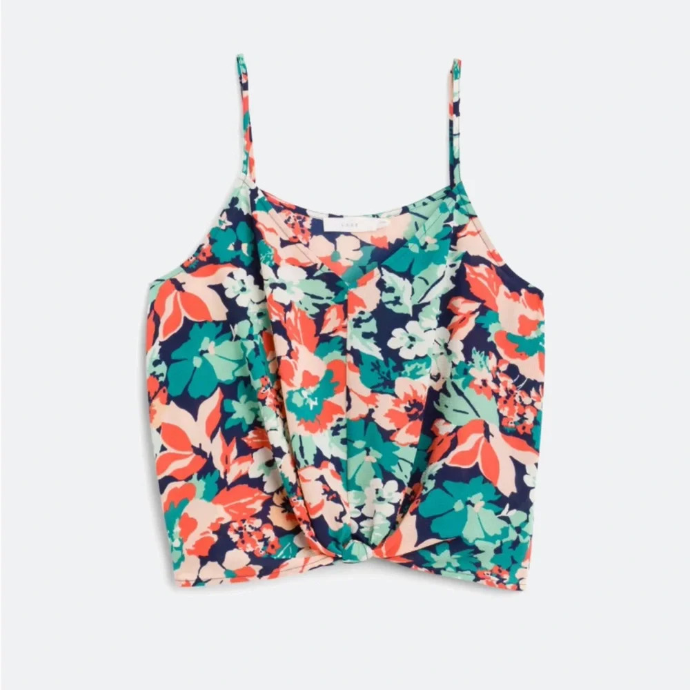 LUSH DEVON KNOT FRONT CAMI CROP BLOUSE